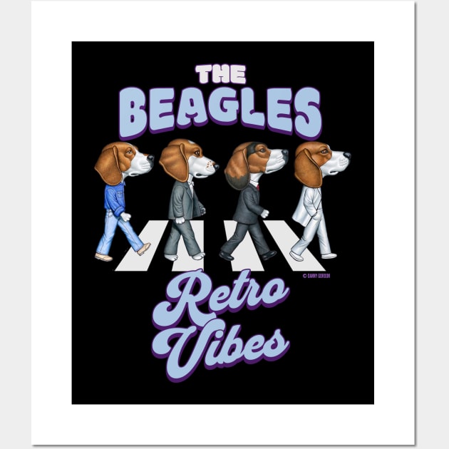 Classic street by the beagle dogs on The Beagles Retro Vibes Wall Art by Danny Gordon Art